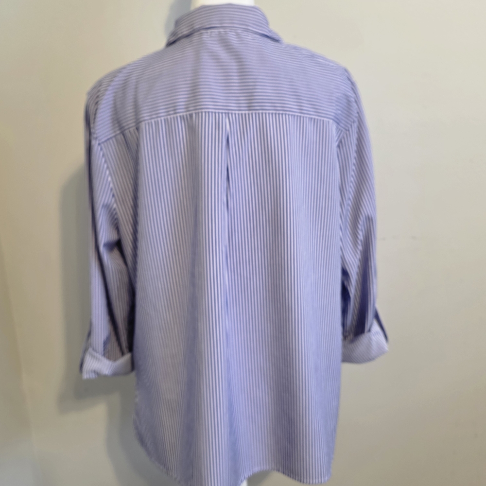 Notations Navy and White Striped Shirt - Picture 3 of 5